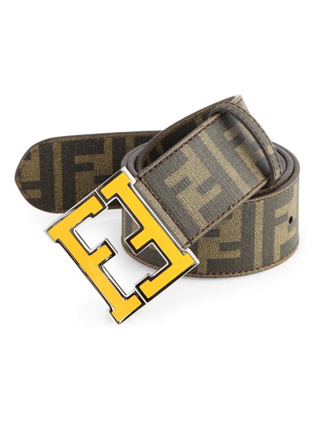 black and yellow fendi belt|Fendi belt men white.